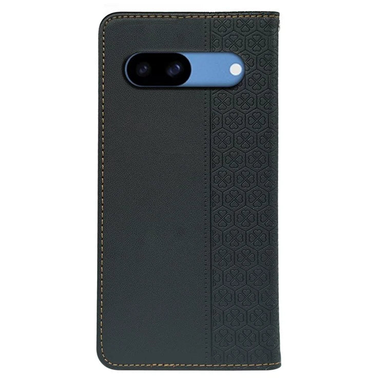 For Google Pixel 8a Case Four-Leaf Clover Leather Flip Phone Cover Stand Wallet