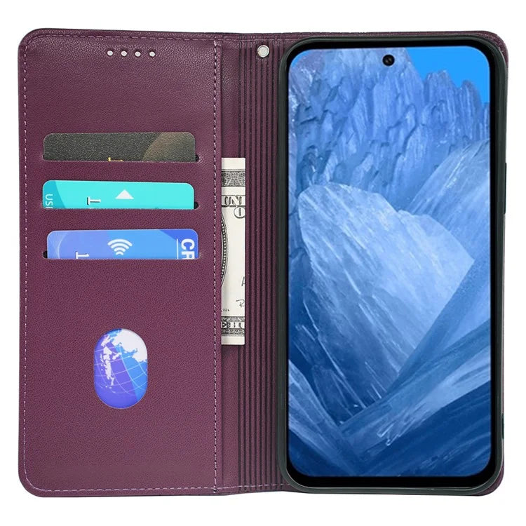 For Google Pixel 8a Case Four-Leaf Clover Leather Flip Phone Cover Stand Wallet