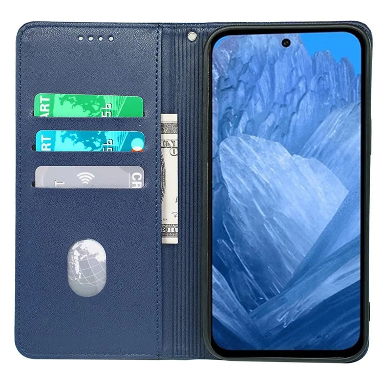 For Google Pixel 8a Case Four-Leaf Clover Leather Flip Phone Cover Stand Wallet