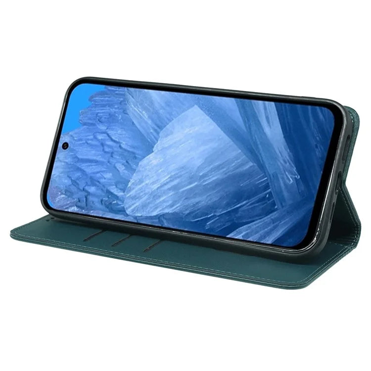 For Google Pixel 8a Case Four-Leaf Clover Leather Flip Phone Cover Stand Wallet