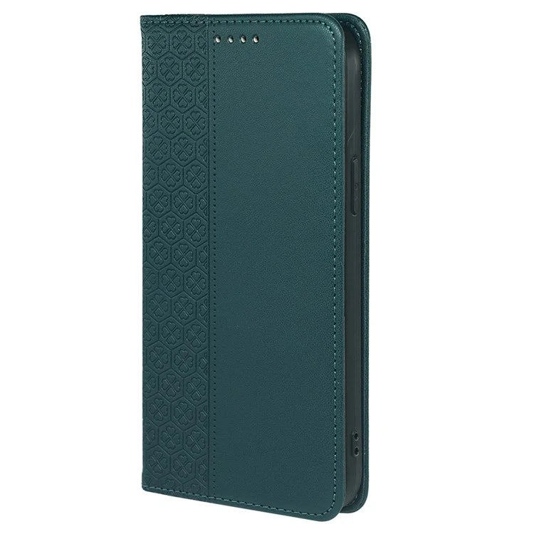 For Google Pixel 8a Case Four-Leaf Clover Leather Flip Phone Cover Stand Wallet