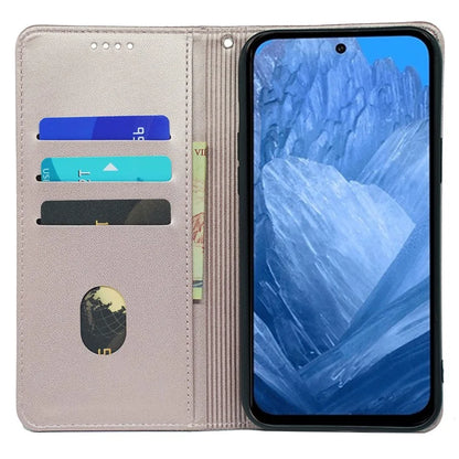 For Google Pixel 8a Case Four-Leaf Clover Leather Flip Phone Cover Stand Wallet
