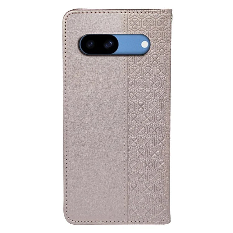 For Google Pixel 8a Case Four-Leaf Clover Leather Flip Phone Cover Stand Wallet