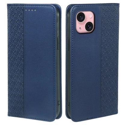 For iPhone 15 Case Four-Leaf Clover Leather Flip Phone Cover Stand Wallet