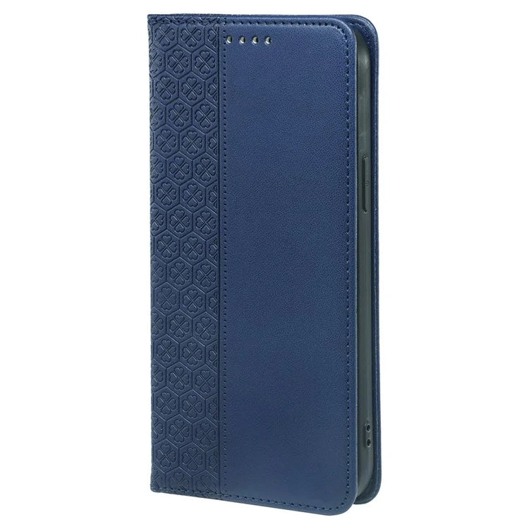 For iPhone 15 Case Four-Leaf Clover Leather Flip Phone Cover Stand Wallet