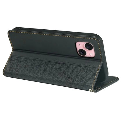 For iPhone 14 Case Four-Leaf Clover Leather Flip Phone Cover Stand Wallet