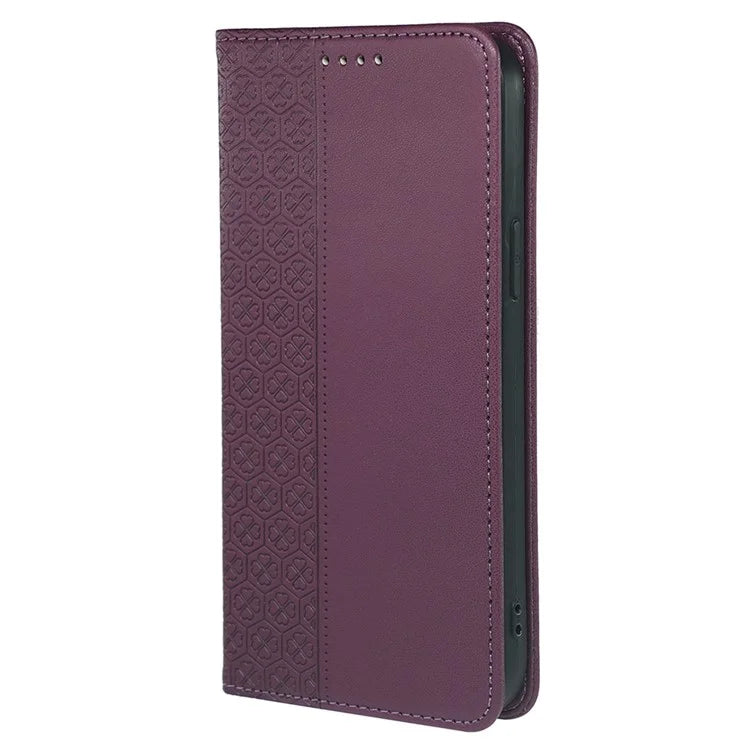 For iPhone 14 Case Four-Leaf Clover Leather Flip Phone Cover Stand Wallet