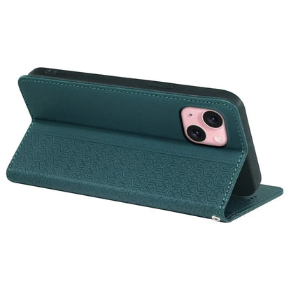 For iPhone 14 Case Four-Leaf Clover Leather Flip Phone Cover Stand Wallet