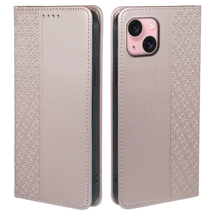 For iPhone 14 Case Four-Leaf Clover Leather Flip Phone Cover Stand Wallet