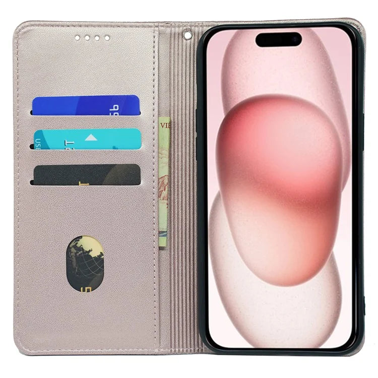 For iPhone 14 Case Four-Leaf Clover Leather Flip Phone Cover Stand Wallet