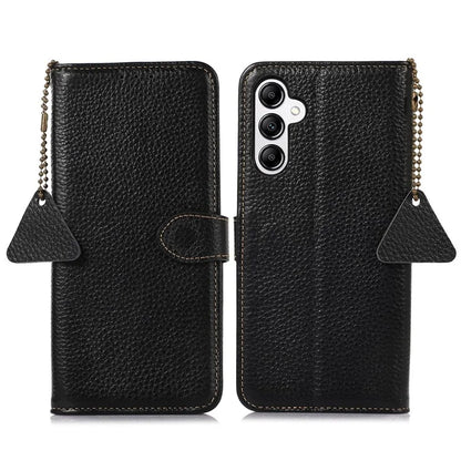 For Samsung Galaxy M35 5G Case RFID Blocking Genuine Cow Leather Phone Cover