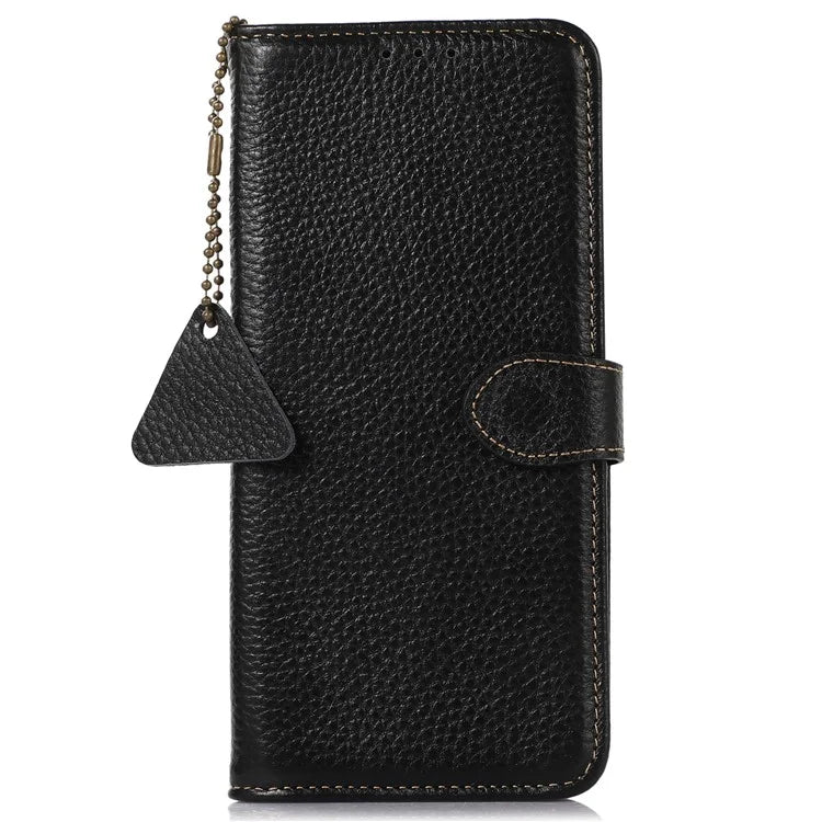 For Samsung Galaxy M35 5G Case RFID Blocking Genuine Cow Leather Phone Cover
