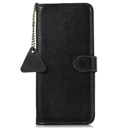 For Samsung Galaxy M35 5G Case RFID Blocking Genuine Cow Leather Phone Cover