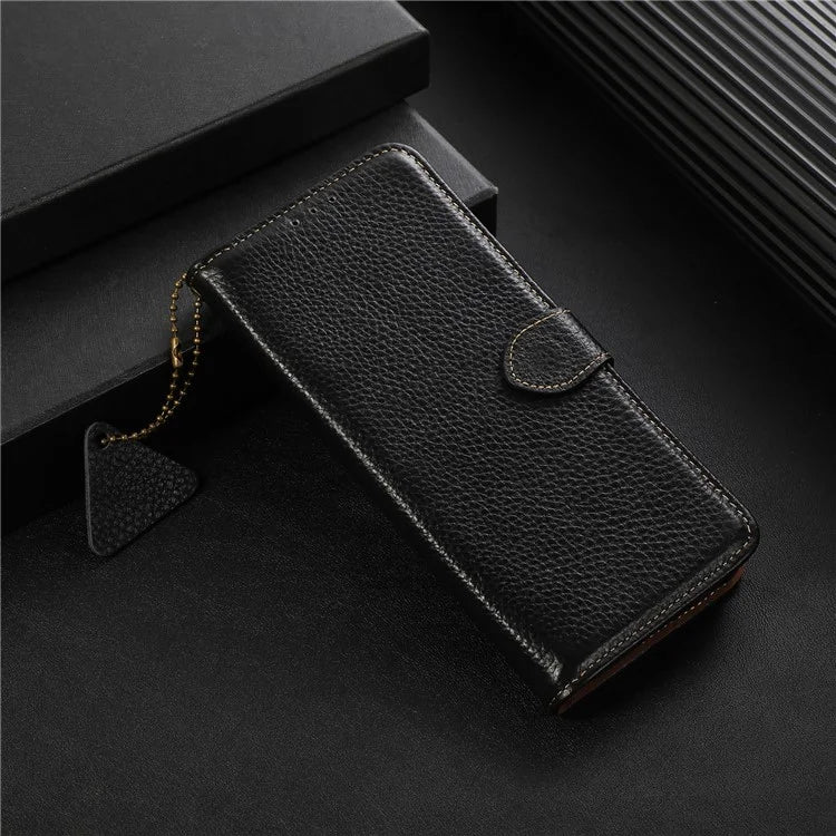 For Samsung Galaxy M35 5G Case RFID Blocking Genuine Cow Leather Phone Cover