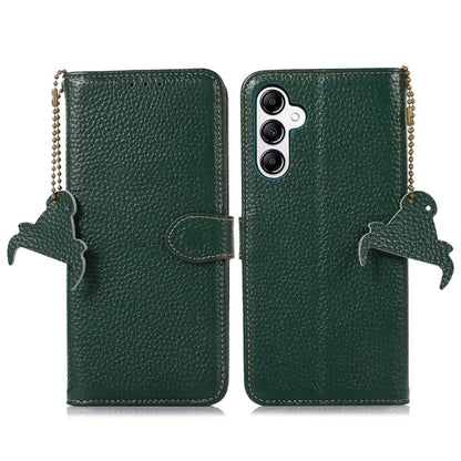 For Samsung Galaxy M35 5G Case RFID Blocking Genuine Cow Leather Phone Cover