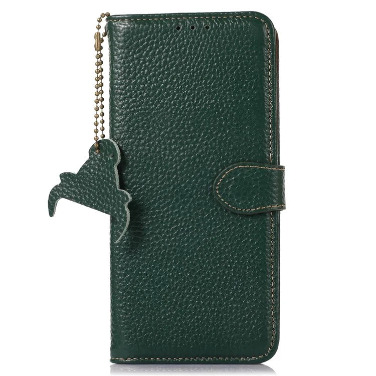 For Samsung Galaxy M35 5G Case RFID Blocking Genuine Cow Leather Phone Cover