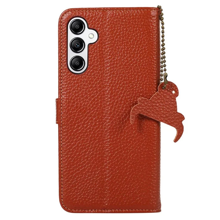 For Samsung Galaxy M35 5G Case RFID Blocking Genuine Cow Leather Phone Cover