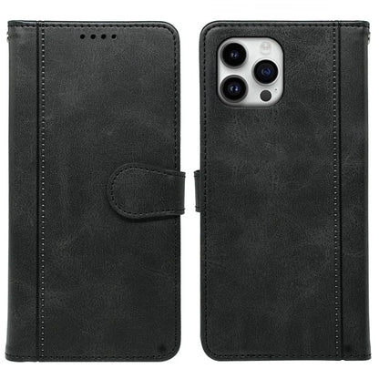 For iPhone 16 Pro Case Calf Texture Leather Stand Book Style Phone Cover