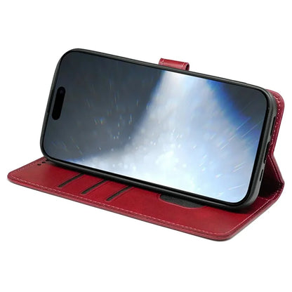 For iPhone 16 Pro Case Calf Texture Leather Stand Book Style Phone Cover