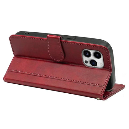 For iPhone 16 Pro Case Calf Texture Leather Stand Book Style Phone Cover