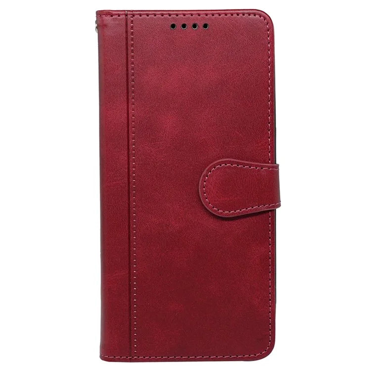 For iPhone 16 Pro Case Calf Texture Leather Stand Book Style Phone Cover