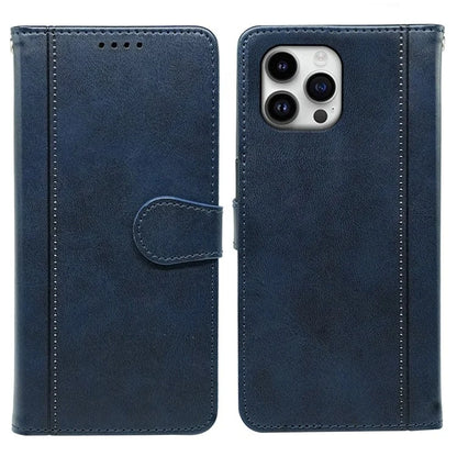 For iPhone 16 Pro Case Calf Texture Leather Stand Book Style Phone Cover