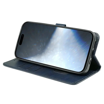 For iPhone 16 Pro Case Calf Texture Leather Stand Book Style Phone Cover
