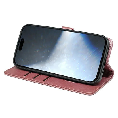 For iPhone 16 Pro Case Calf Texture Leather Stand Book Style Phone Cover