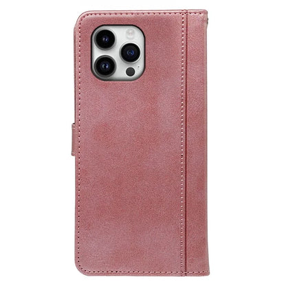 For iPhone 16 Pro Case Calf Texture Leather Stand Book Style Phone Cover