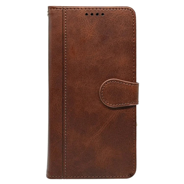 For iPhone 16 Pro Case Calf Texture Leather Stand Book Style Phone Cover