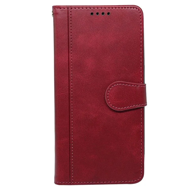 For iPhone 16 Plus Case Calf Texture Leather Stand Book Style Phone Cover