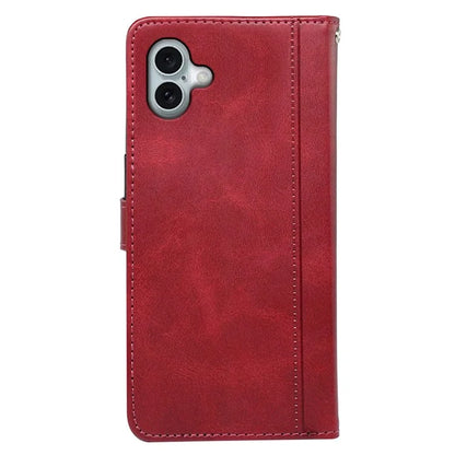 For iPhone 16 Plus Case Calf Texture Leather Stand Book Style Phone Cover