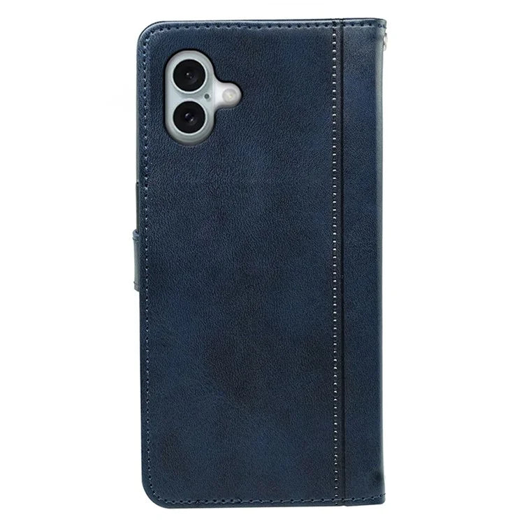 For iPhone 16 Plus Case Calf Texture Leather Stand Book Style Phone Cover