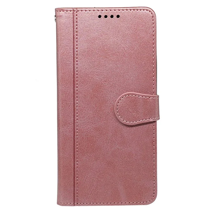 For iPhone 16 Plus Case Calf Texture Leather Stand Book Style Phone Cover