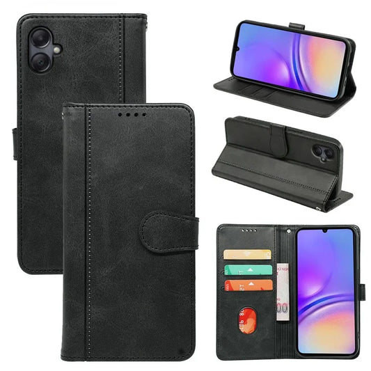 For Samsung Galaxy A06 Case Calf Texture Leather Stand Book Style Phone Cover