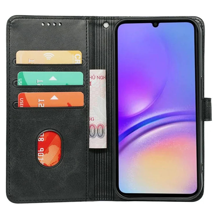 For Samsung Galaxy A06 Case Calf Texture Leather Stand Book Style Phone Cover