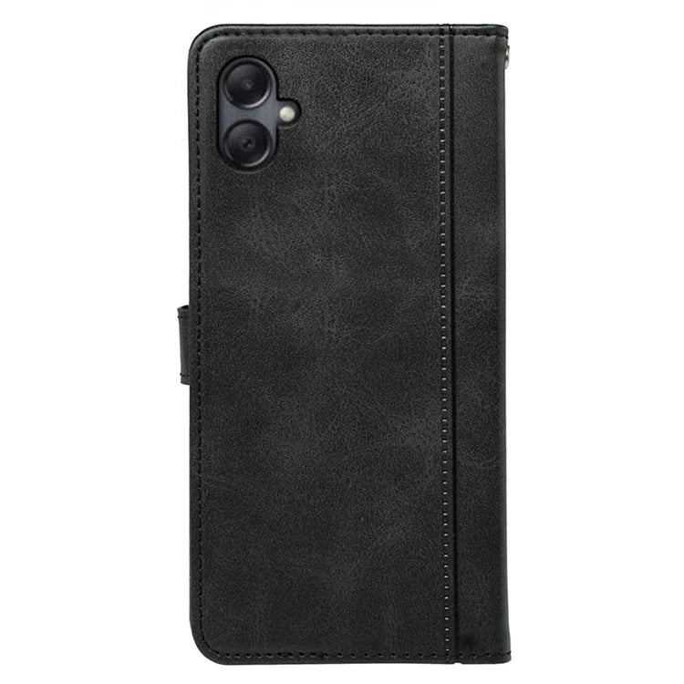 For Samsung Galaxy A06 Case Calf Texture Leather Stand Book Style Phone Cover