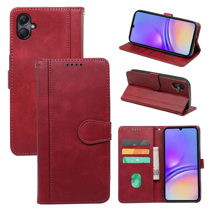 For Samsung Galaxy A06 Case Calf Texture Leather Stand Book Style Phone Cover