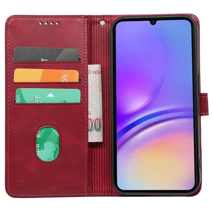 For Samsung Galaxy A06 Case Calf Texture Leather Stand Book Style Phone Cover