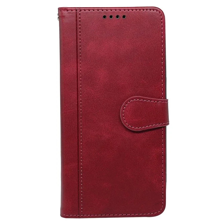 For Samsung Galaxy A06 Case Calf Texture Leather Stand Book Style Phone Cover