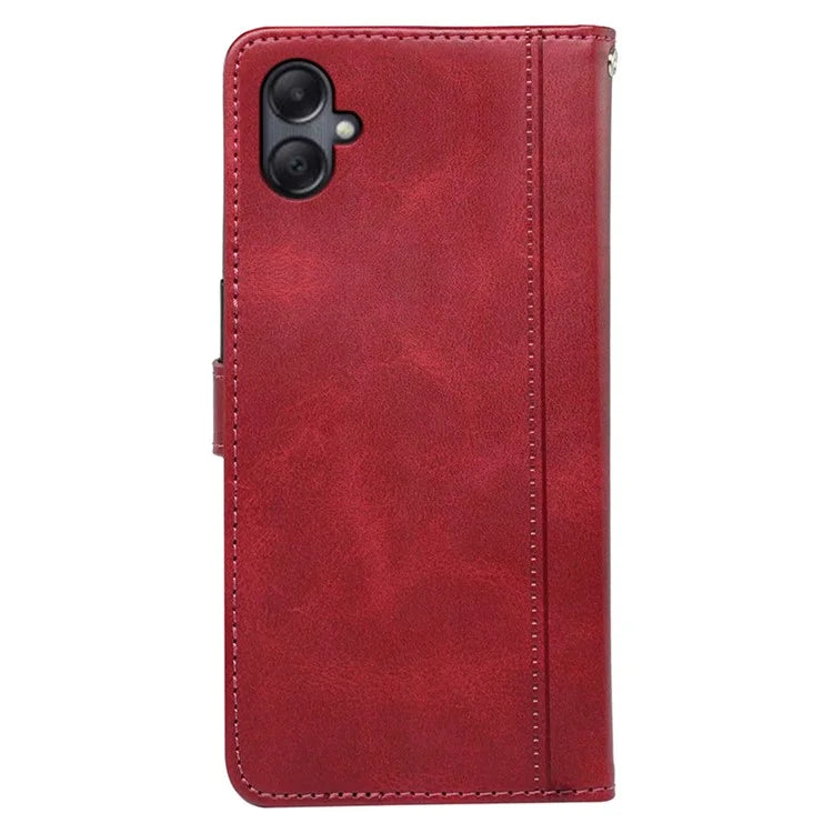 For Samsung Galaxy A06 Case Calf Texture Leather Stand Book Style Phone Cover