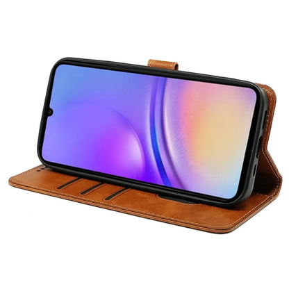 For Samsung Galaxy A06 Case Calf Texture Leather Stand Book Style Phone Cover