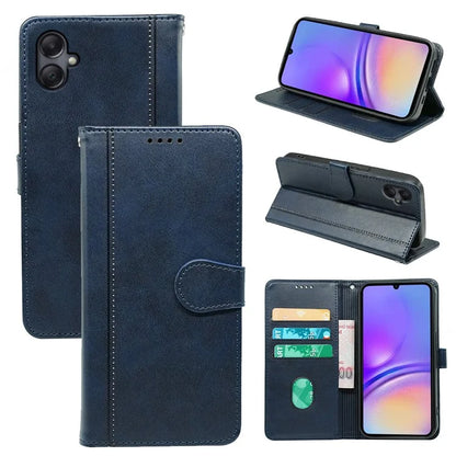 For Samsung Galaxy A06 Case Calf Texture Leather Stand Book Style Phone Cover