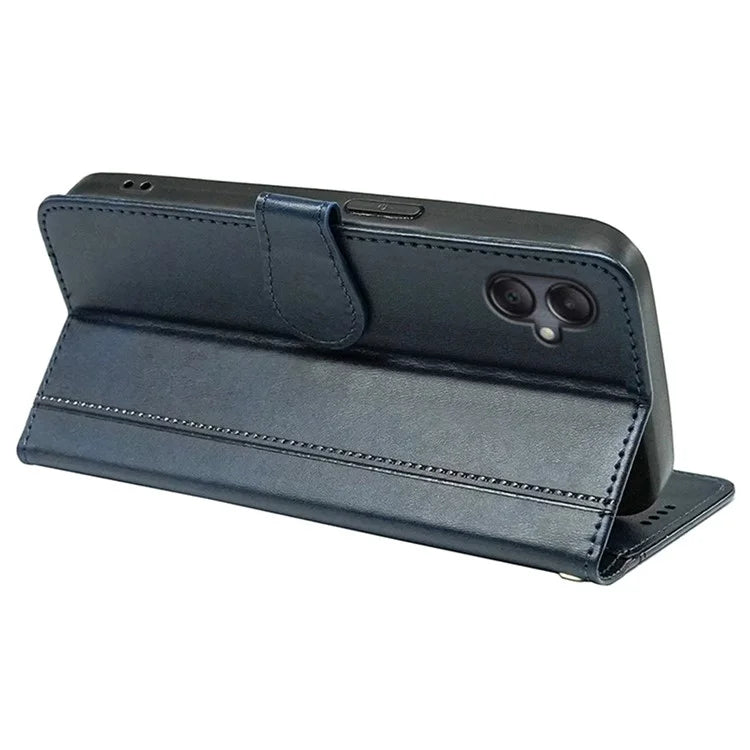 For Samsung Galaxy A06 Case Calf Texture Leather Stand Book Style Phone Cover