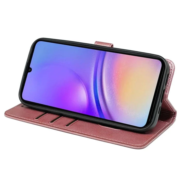 For Samsung Galaxy A06 Case Calf Texture Leather Stand Book Style Phone Cover