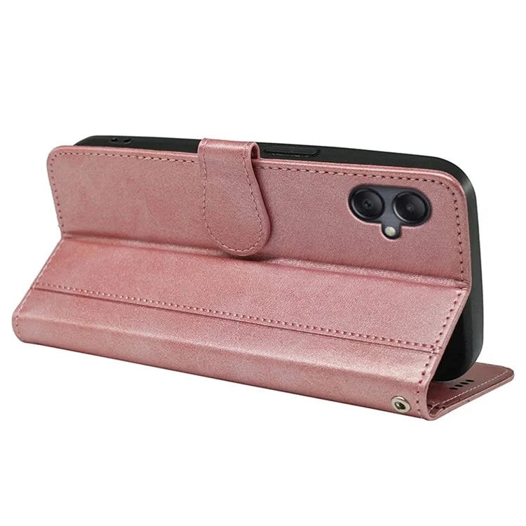 For Samsung Galaxy A06 Case Calf Texture Leather Stand Book Style Phone Cover