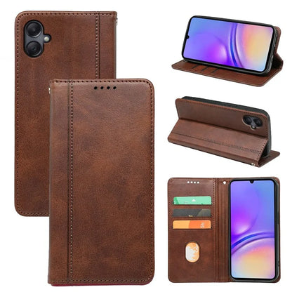 For Samsung Galaxy A06 Case Calf Texture Leather Stand Book Style Phone Cover