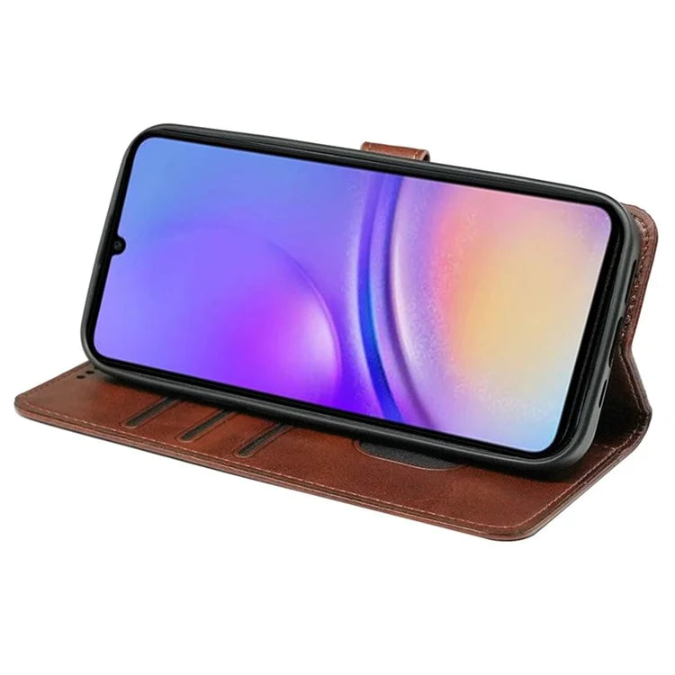 For Samsung Galaxy A06 Case Calf Texture Leather Stand Book Style Phone Cover