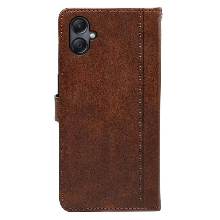 For Samsung Galaxy A06 Case Calf Texture Leather Stand Book Style Phone Cover