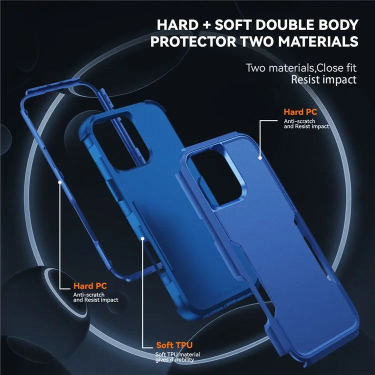 Commuter Series For iPhone 16 Pro Max Case 3-in-1 Shockproof TPU+PC Phone Cover